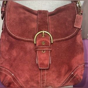 EUC Coach Suede Shoulder Bag - Burnt Red With Coach Tag